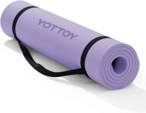 YOTTOY Yoga Mat，Extra Thick Yoga Mat (1/2inch),Professional TPE Exercise Mat,Non-Slip Workout Mat for Yoga, Pilates, Fitness, Barefoot Workouts, Home Gym Studio with Strap