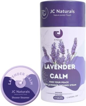 Lavender Calm Shower Steamers – Essential Oils, Vegan, Handmade, Aromatherapy for Stress Relief, Includes Bonus Soap, Gift-Ready Self-Care Kit, Spa Set for Women & Men