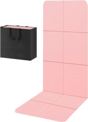 Yoga Mat for Travel, Non-Slip Yoga Mat, Exercise Mat 1/4″ Thick Yoga Mat Foldable, Perfect for Pilates, Outdoor & Travel, TPE Anti-Slip Yoga Mat with Carry Bag