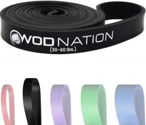 WOD Nation Pull Up Assistance Bands (10-175lbs Band) – Best for Pullup Assist, Chin Ups, Resistance Bands Exercise, Stretch, Mobility Work & Serious Fitness – 41 inch Straps