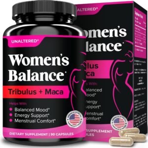 UNALTERED Hormone Balance & Mood Support for Women – Naturally Supports Hormonal Balance & Energy with Tribulus Terrestris & Red Maca Root Extract – Dietary Supplement – 90 Vegan Capsules