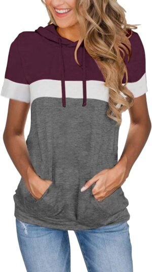 MixShe Womens Tops Summer Clothes Casual Shirts Ladies Hoodies Pullover Short Sleeve Blouses Trendy Fashion Tunics