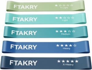 Resistance Bands for Working Out, Exercise Bands with 5 Resistance Levels, Natural Latex Resistance Bands Designed for Home Fitness, Strength Training and Flexibility Exercises