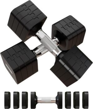 15LBS 20LBS 50LBS Adjustable Dumbbell Set, 4 in 1 Free Weights Dumbbells Set for Women Men Hand Weights Sets Adjust Dumbbell Weight Sets for Home Gym Exercise Workout Strength Training Equipments