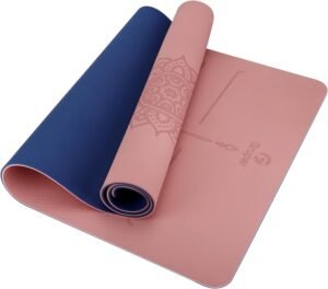 Yoga Mat Non Slip TPE Thick Yoga Mat with Alignment Mark, Large Size 72″L x 32″W x 0.32″Th or 0.24″Th, Anti-Tear Exercise & Fitness Mat for Yoga, Pilates & Floor Workouts