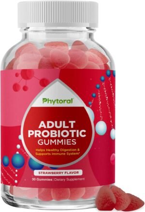 Healthy Gut Probiotic Gummies for Adults – Organic Probiotics for Gut Health Upset Stomach Relief and Immune Support – Digestive Health Chewable Probiotic Gummies for Women and Men – 5 Billion CFU