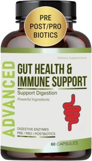 Complete Gut Health for Women and Men with Probiotic, Prebiotic, Postbiotic & Digestive Enzymes to Support Healthy Gut Lining, Digestion Health, Occasional Gas, and Discomfort.