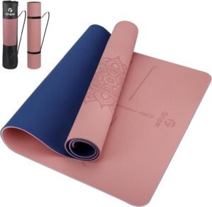 Yoga Mat Non Slip TPE Thick Yoga Mat with Alignment Mark, Large Size 72″L x 32″W x 0.32″Th or 0.24″Th, Anti-Tear Exercise & Fitness Mat for Yoga, Pilates & Floor Workouts