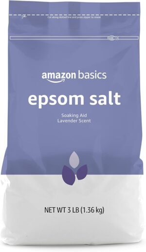 Amazon Basics Epsom Salt Soaking Aid, Lavender Scented, 3 Pound, 1-Pack (Previously Solimo)