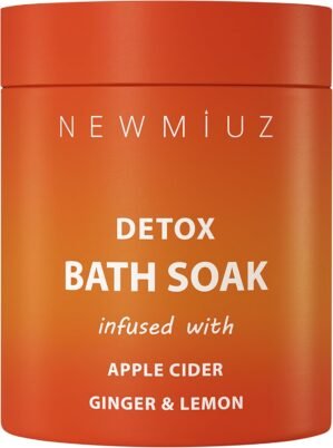 Luxury Bath Salts with Apple Cider Ginger Lemon Essential Oils for Healthy Skin Detox Foot Soak Body Care Muscle Recovery Aromatherapy Selfcare Gift