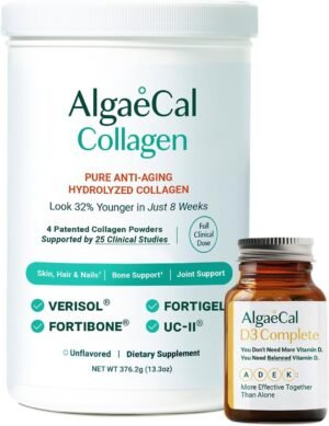 ALGAECAL Vitamin D3 & Collagen Bundle – Hydrolyzed Collagen Complete with Clinically-Supported Verisol, Fortibone & Fortigel, Plus Vitamin D3 K2 Complete for Enhanced Immune Support