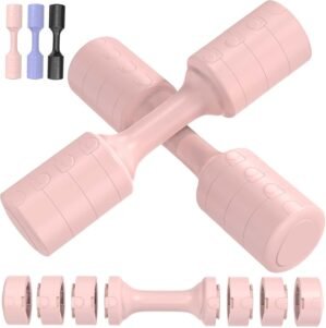 Weights Adjustable Dumbbell Set of 2, Each 2.2lb, 3.3lb, 4.4lb, 5.5lb Dumbbells for Women/Men, 4 in 1 Hand Weights Set for Home Gym Fitness Training
