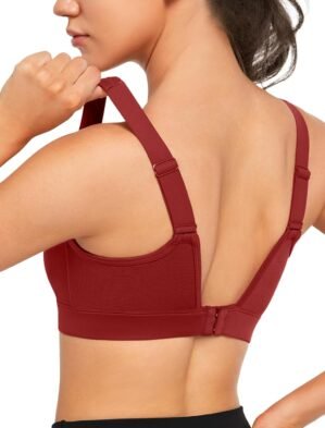 Yvette Adjustable Molded Cup Supportive Sports Bras – High Impact Wireless Bra for Large Breasts
