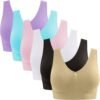 Seamless Sports Bras for Women 3 Pack,Wireless Bras Low Impact Sports Bra Sleep Comfortable Yoga Bras with Removable Pads