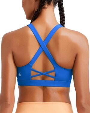 RUNNING GIRL Sports Bra for Women High Support,Molded Cup High Impact Sports Bras with Sewn in Pads