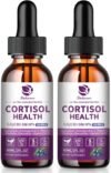Cortisol Supplement Liquid Drops, 10 in 1 Hormone Balance for Women Men with Magnesium, Ashwagandha, L-theanine, Rhodiola – Lower Cortisol, Mood, Focus, Sleep Support – 2 Pack, Blueberry Flavor