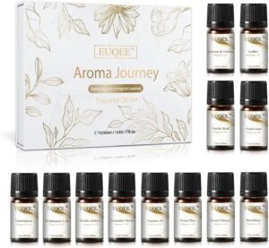 12PCS Fragrance Oils Gift Set(5ML), Aroma Journey Aromatherapy Diffuser Oils Set for Women, Premium Essential Oil Set for Car Air Freshener, Humidifier, DIY Soap&Candle Making