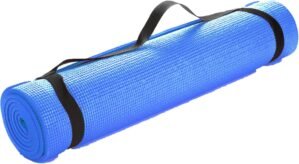 Mind Reader YOGAPVC-BLK All Purpose Extra Thick Yoga Fitness & Exercise Mats with Carrying Strap, High Density Anti-Tear