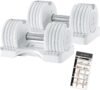 Adjustable Dumbbell 12.5/25lb Set of 2 or Single Unit Piece Weight Training Fitness Exercise Body Workout 5 in 1 for Home Gym Beginners Woman