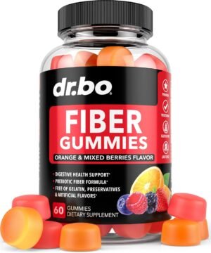Fiber Gummies for Adults & Kids – Tasty Gummy Prebiotic Fiber Supplement, Max Digestive Gut Health Supplements for Women & Men – Daily Cleanse High Chicory Root Inulin Prebiotics – 60 Chewable Gummies