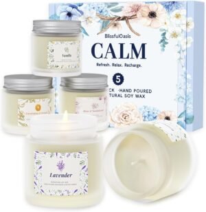 Scented Candles, Long-Lasting Candles for Home Scented, 5 Pack Scented Candles, Candles for Women, Natural & Safe Ingredients, Candle Set for Birthday, Christmas, Festival