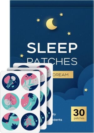 Sleep Patches, 30 Pack Upgraded Deep Sleep Patches for Adults, All Natural Deep Patch, Quick Acting Ingredients, for Men and Women, Easy to Use That Last All Night – Blue – 23
