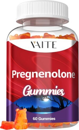Pregnenolone Memory Supplement for Brain, Hormone Balance for Women and Men, Glycine Supplements, Happy Hormones, Non-GMO, Gluten Free, Cognitive, 60 Vegetarian Seniors and Adult Vitamin Gummies