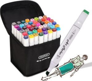 Alcohol Markers, 48 Colors Dual Tip Art Marker, Drawing Markers, Coloring Marker for Kids Sketching Adult Coloring