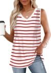 WIHOLL Summer Womens Tank Tops Loose Fit Pleated 2025 V Neck Sleeveless Tops Casual（S-3XL