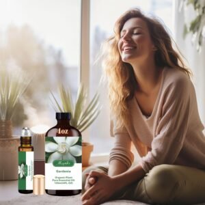 4 Fl Oz/120 ml Gardenia Essential Oil, Send Gift Roll-on (10 ml) – 100% Natural, Aromatherapy, Diffuser, Massage, Yoga, DIY Soap and Candle Making, Fragrance Oils, Spa Skin Care