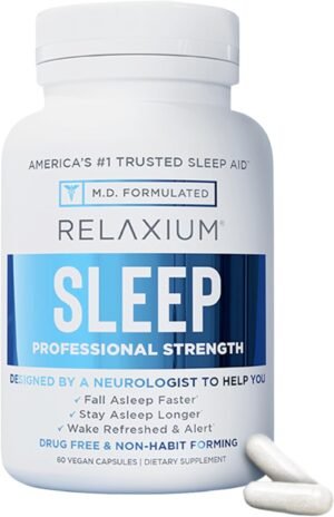 Relaxium Sleep Aid – Professional Strength Formula for Adults | 5mg Melatonin, Magnesium Glycinate, Valerest & Ashwagandha | Non-Habit Forming Sleep Support | 60 Capsules, 30-Day Supply