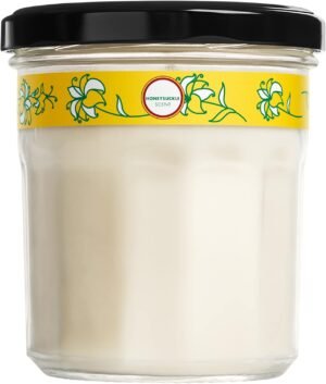 MRS. MEYER’S CLEAN DAY Soy Aromatherapy Candle, 35 Hour Burn Time, Made with Soy Wax and Essential Oils, Honeysuckle, 7.2 Oz