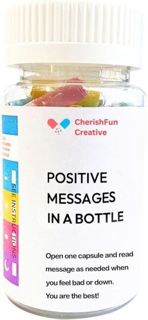 50 Positive Messages In A Bottle, Positive Affirmations Gifts for Women, Daily Message in a Bottle, Motivation Gift, Mental Health Gifts for Women Men, Stress Relief Self Care Kit for Mediation