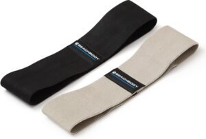 BODi Thick Resistance Bands, Home Gym Workout Equipment, Exercise Bands, Resistance Loops for Home Fitness, Yoga, Pilates, Stretching, Strength Training, Booty and Thigh Workouts, Set of 2 Black/Gray