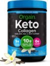 Orgain Keto Collagen Protein Powder, Vanilla – 10g Grass Fed Hydrolyzed Collagen Peptides for Women & Men, Type I & III, 5g MCT Oil – Hair, Skin, Nail, & Joint Support, Non-GMO, Gluten Free – 0.88lb