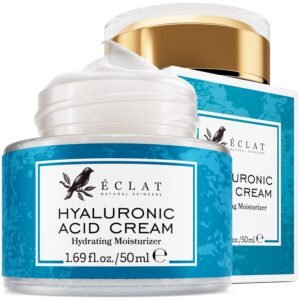 Eclat Skincare Hyaluronic Acid Moisturizer – Anti Aging Face Cream with Vitamin C, Hydrating Facial Moisturizer for Women & Men – Anti Wrinkle Day & Night Cream – Hyaluronic Acid Face Lotion 1.7 fl oz