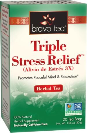 Bravo Tea Triple Stress Relief Caffeine Free 20 Tea Bags