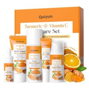 Skin Care Set, Turmeric Vitamin C Skincare 5PCS – Beauty Skin Care for Teens, Facial Skin Care Routine Set Kit, Improve Dark Spot, Reduce Acne, Moisturizer Women Mother’s Day Gift