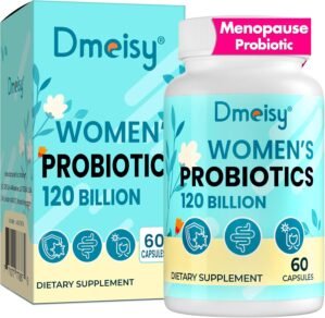 Menopause Supplements for Women, 120 Billion CFU Probiotic, 13-in-1 Herbs Probiotics Complex, for Menopause Relief, Hormone Balance, Hot Flashes, Night Sweats, Mood Swings, Gut & Immunity – 60 Capsule