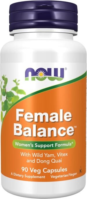 NOW Foods Supplements, Female Balance™ with Wild Yam, Vitex, Dong Quai, GLA, Vitamin B-6 and Folate, 90 Capsules