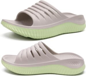 KuaiLu Womens Recovery Sandals With Comfortable Plantar Fasciitis Support,Ladies Orthotic Open Toe Sport Slides Thick Cushion Reduces Stress on Feet,Joints & Back Post-Exercise