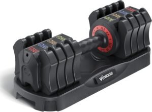 Adjustable Dumbbell Set, 22.5lb 5-in-1 Quick Adjust Dumbbell, Free Weights with Storage Tray for Home Gym, Full Body Workout Equipment for Men & Women