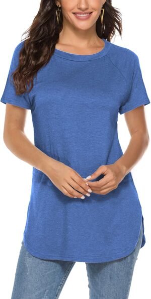 Newchoice Women’s Casual Batwing Long Sleeve T Shirt Round Neck Basic Loose Tunic Tops