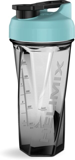 HELIMIX 2.0 Vortex Blender Shaker Bottle Holds upto 28oz | No Blending Ball or Whisk | USA Made | Portable Pre Workout Whey Protein Drink Shaker Cup | Mixes Cocktails Smoothies Shakes | Top Rack Safe