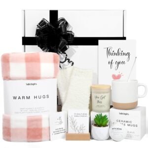 Get Well Gifts for Women, Sympathy Gift Baskets Self Care Package for Women, Get Well Soon Gift Baskets for Women Thinking of You Gifts with Throw Blanket for After Surgery Sick Friend