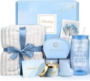 Self Care Gift for Women – Thinking of You Get Well Care Package, Bath Spa Gift Basket, After Surgery Blanket for Mom, Daughter, Grandma – Mother’s Day