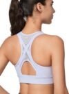 Yvette High Impact Zip Front Sports Bra Mesh Racerback Workout High Support Sports Bras for Women Large Breasts