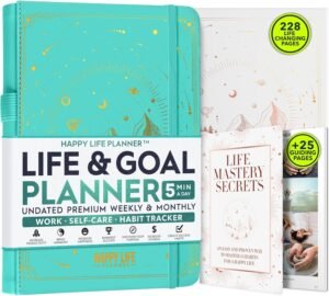 Life Mastery Planner – A 12 Month Journey to Crush Your Goals, Increase Productivity, Passion, Success & Happiness – Weekly & Monthly Life Planner, Habit-Tracker, Gratitude Journal & Organizer, A5