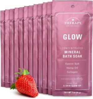 Village Naturals Therapy Glow Concentrated Mineral Bath Soak, Moroccan Melody Scent, 2 oz, Pack of 12