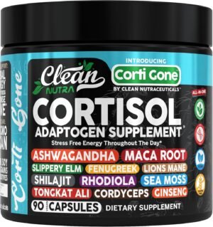 Corti Gone Cortisol Supplements For Women | Maca Root Ashwagandha Cortisol Detox Manager Reducer + Slippery Elm Fenugreek Lions Mane Shilajit Rhodiola Sea Moss Tongkat Ali Cordyceps Ginseng Beet Root